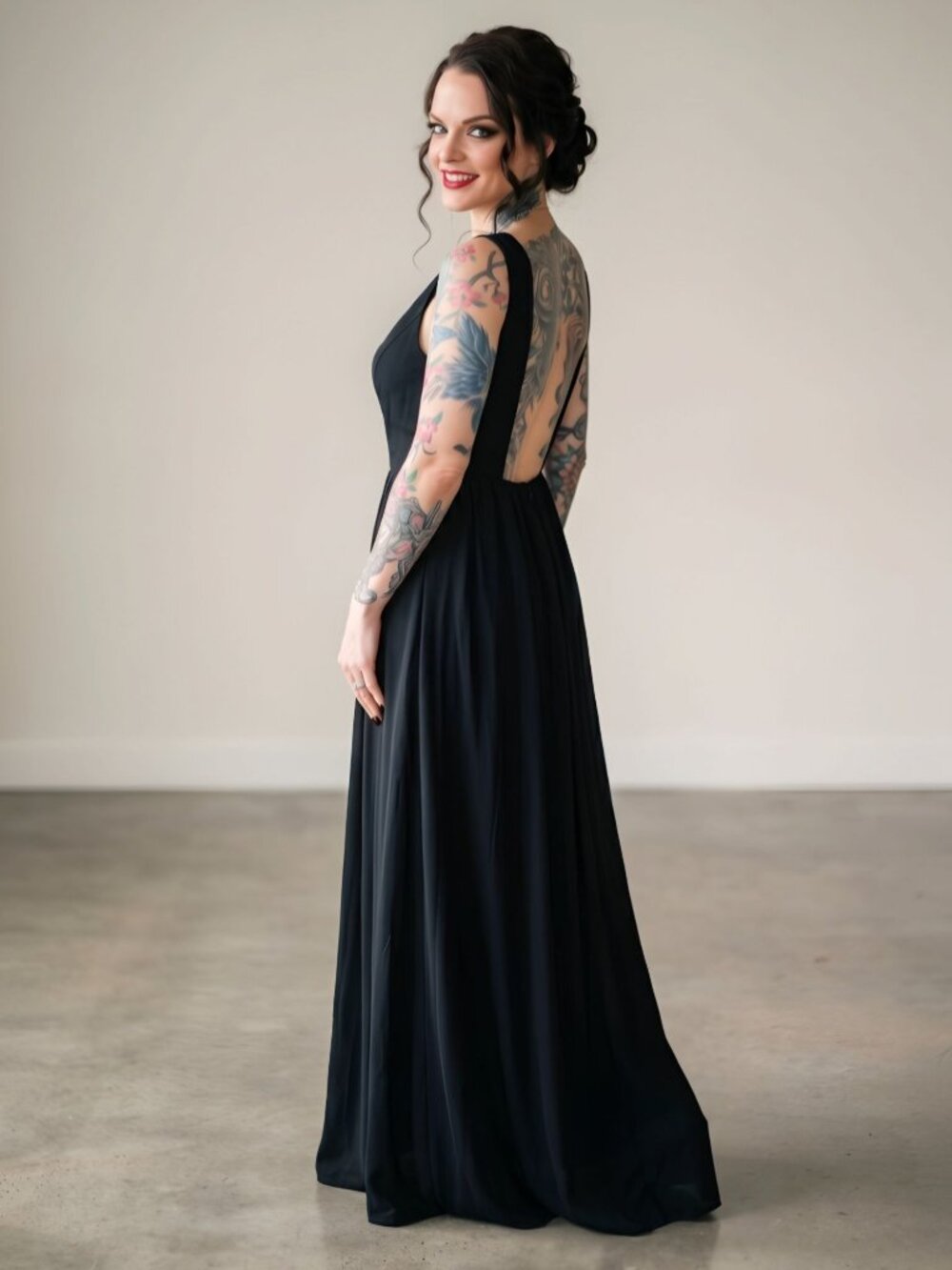 Moonlight ✦ Maxi Dress ✦ Black Sleeveless Sheer Bodice Panel Front Slit S